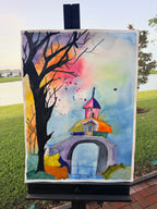 Watercolor Bridge - ORIGINAL Watercolor artwork 22x30”