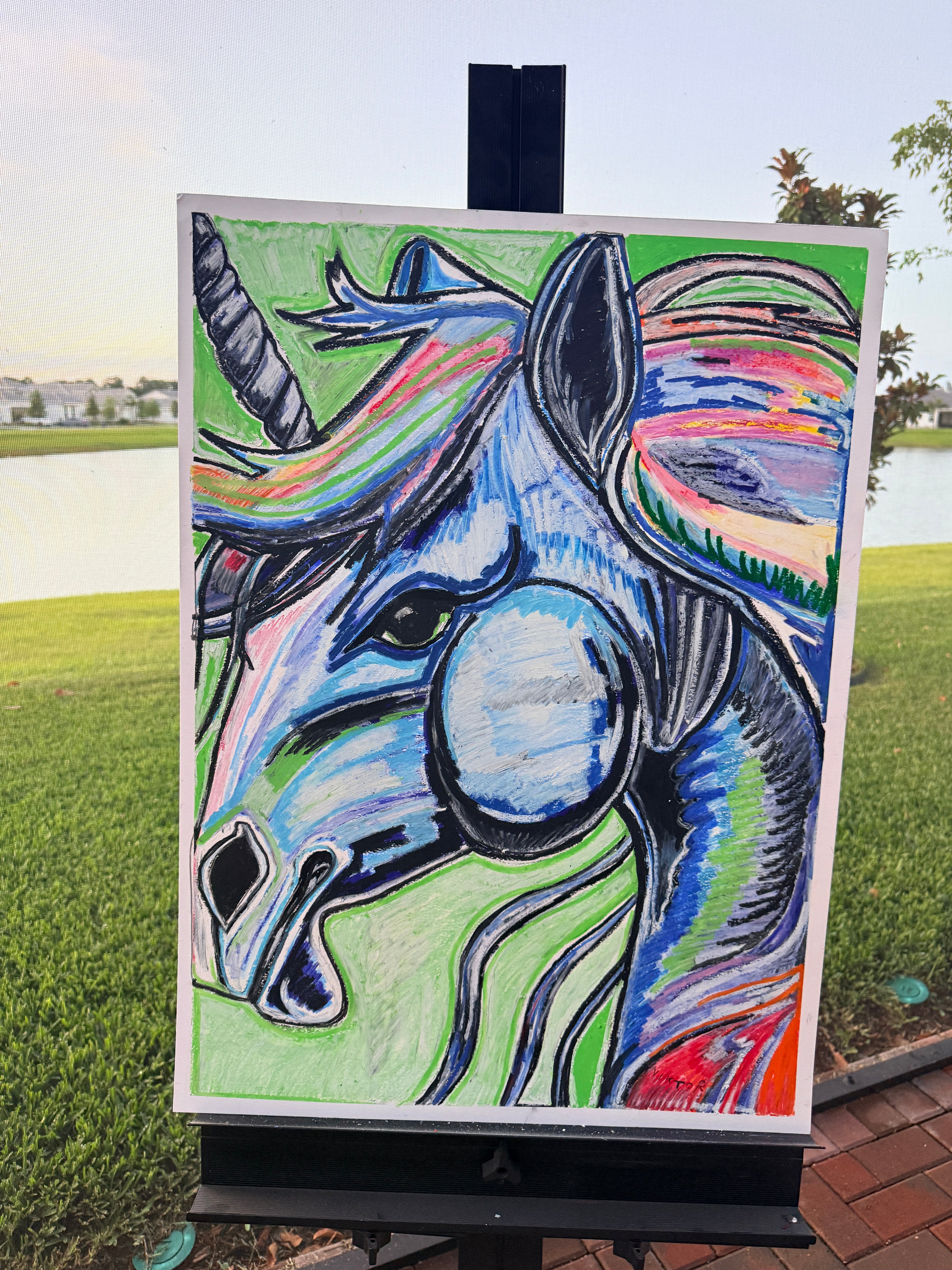 Mythic Majesty - ORIGINAL oil pastels artwork 22x30”