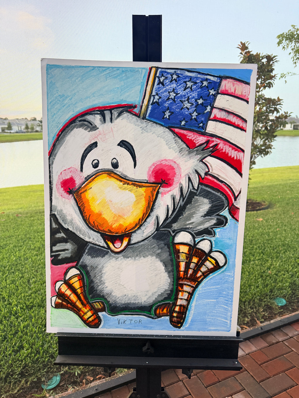Little Patriot - ORIGINAL OIL PASTEL ARTWORK - 22x30"