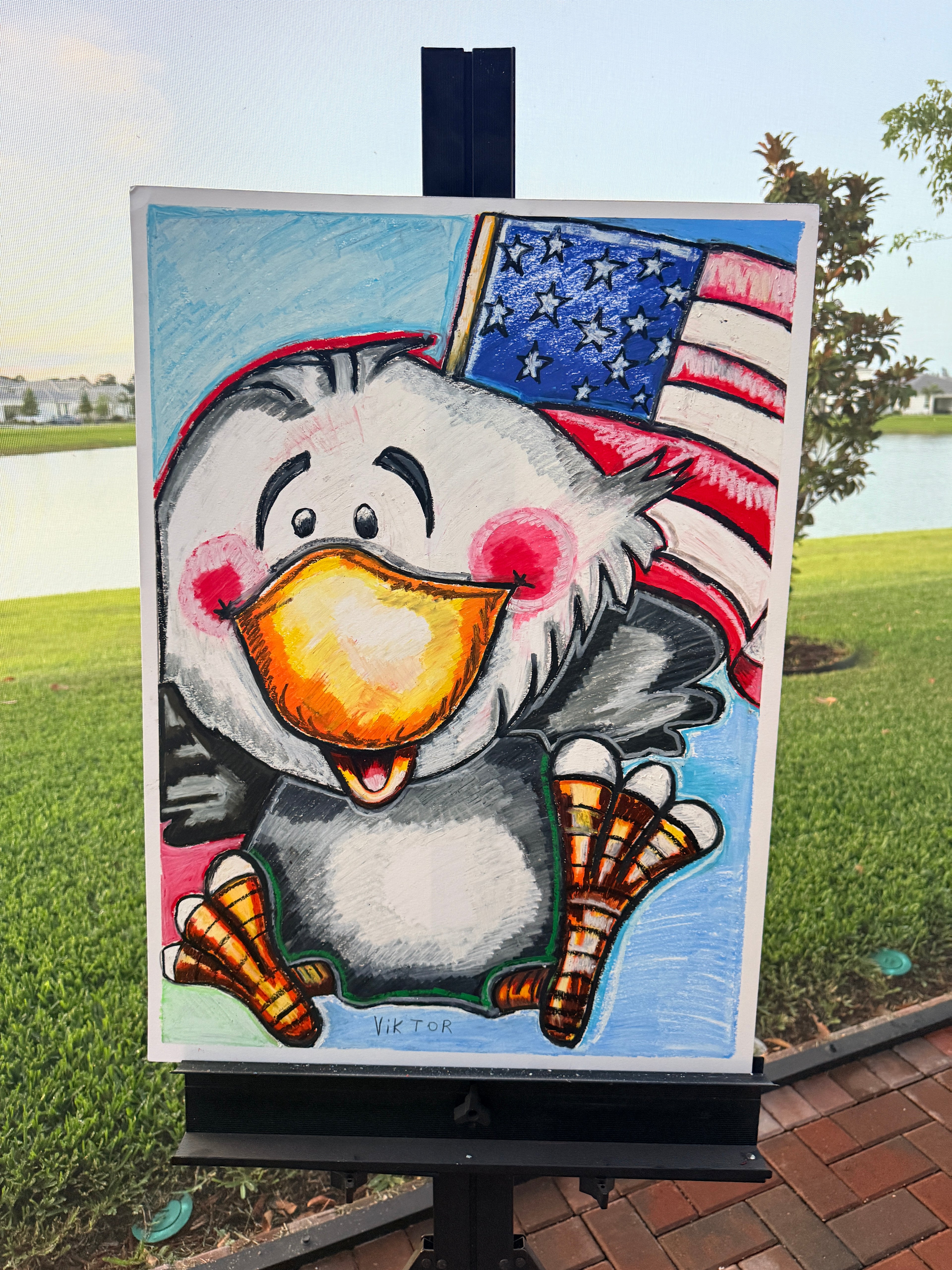Little Patriot - ORIGINAL OIL PASTEL ARTWORK - 22x30"