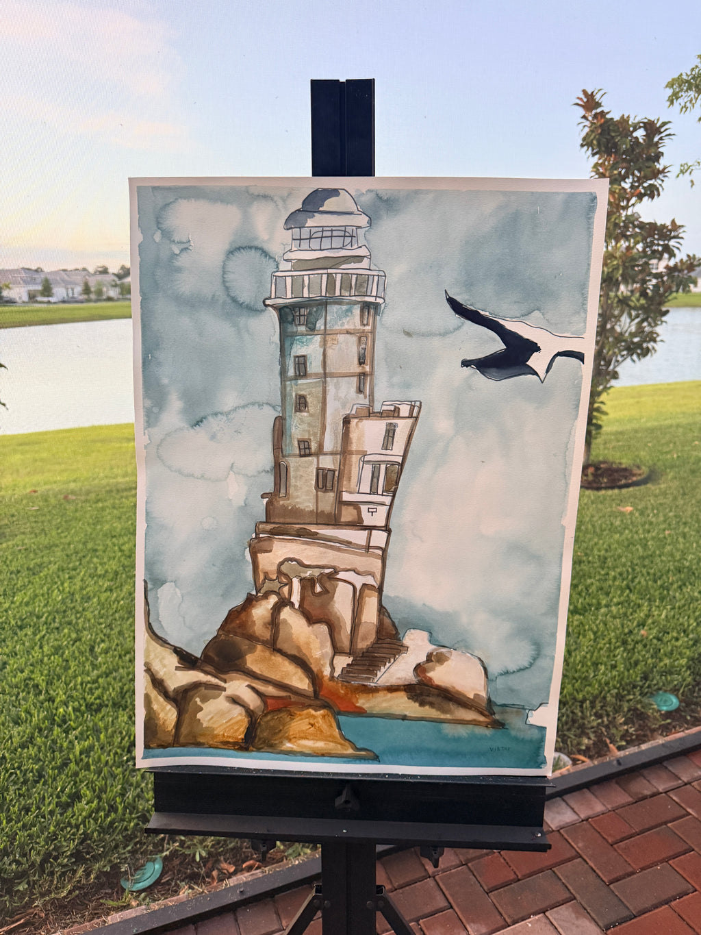 Sea Watch - ORIGINAL Watercolor artwork 22x30” (video attached)