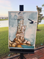 Sea Watch - ORIGINAL Watercolor artwork 22x30” (video attached)
