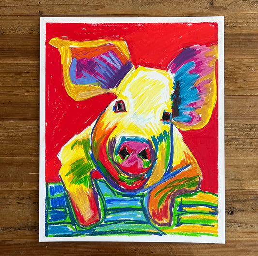 The Colorful PIG - ORIGINAL  14x17”