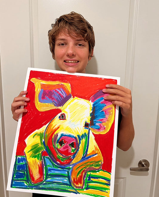 The Colorful PIG - ORIGINAL  14x17”