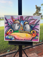 The Colorful Monster - ORIGINAL OIL PASTEL ARTWORK - 30x22"