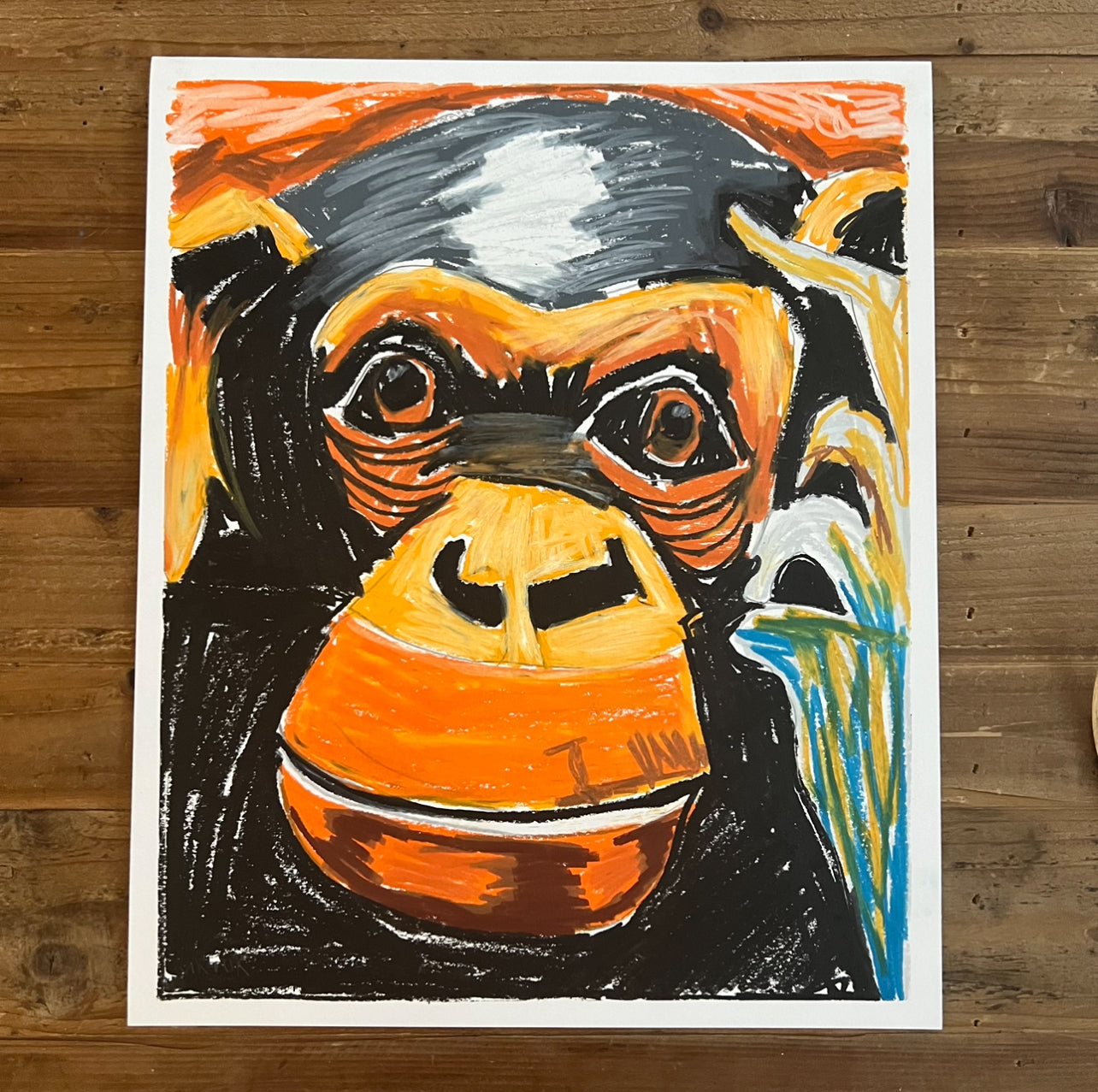 Ginger The Chimpanzee - ORIGINAL  14x17”