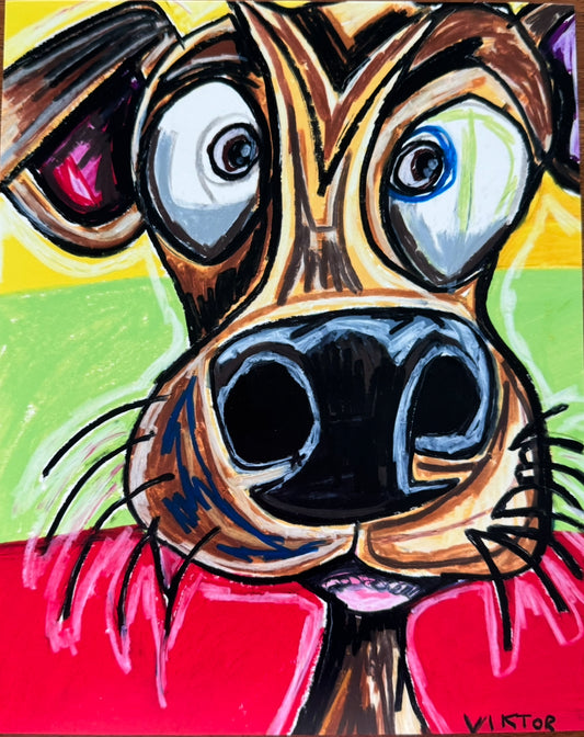 Dog (with Flag) - Art Prints