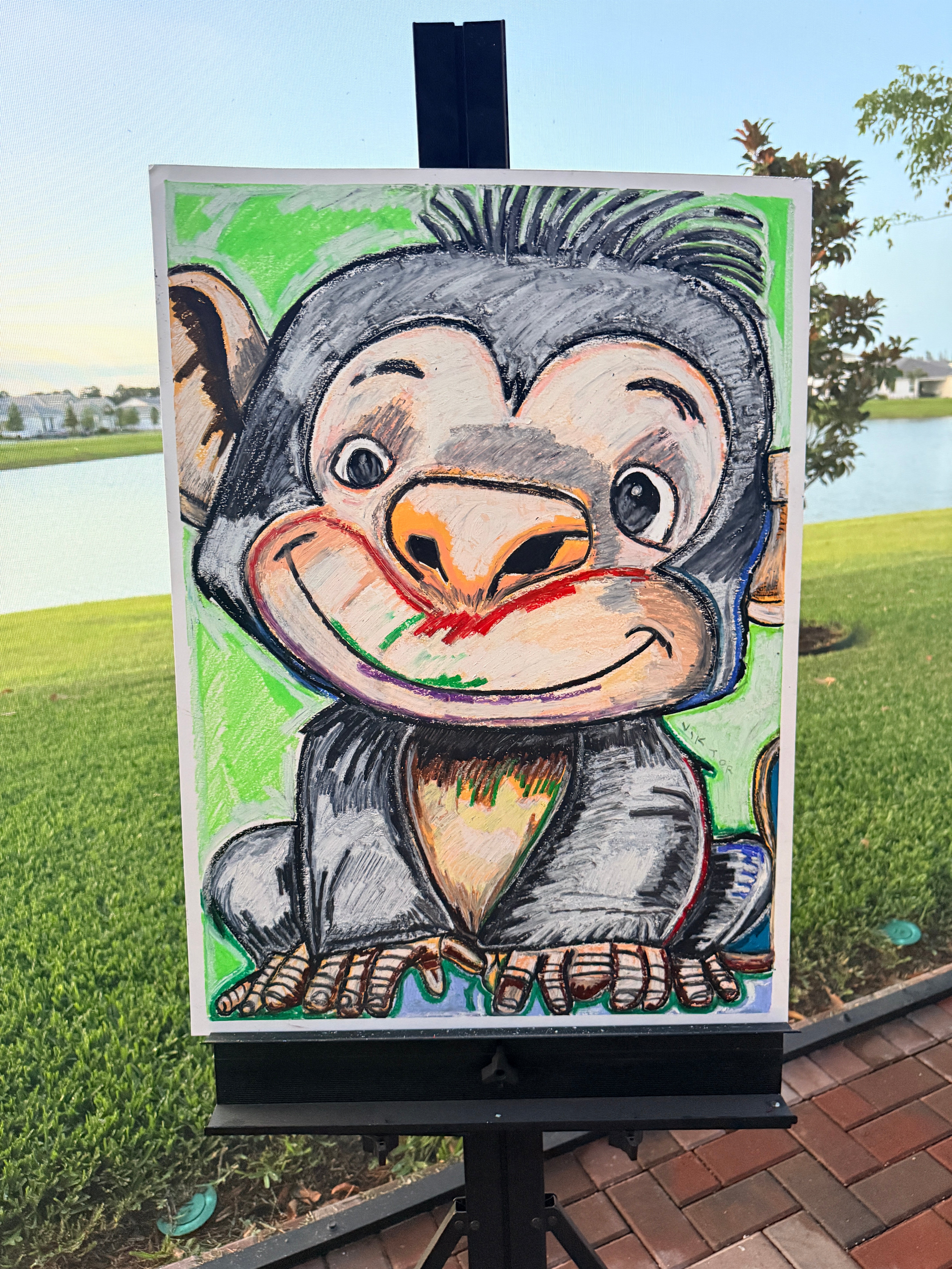 Little Troublemaker - ORIGINAL OIL PASTEL ARTWORK - 22x30