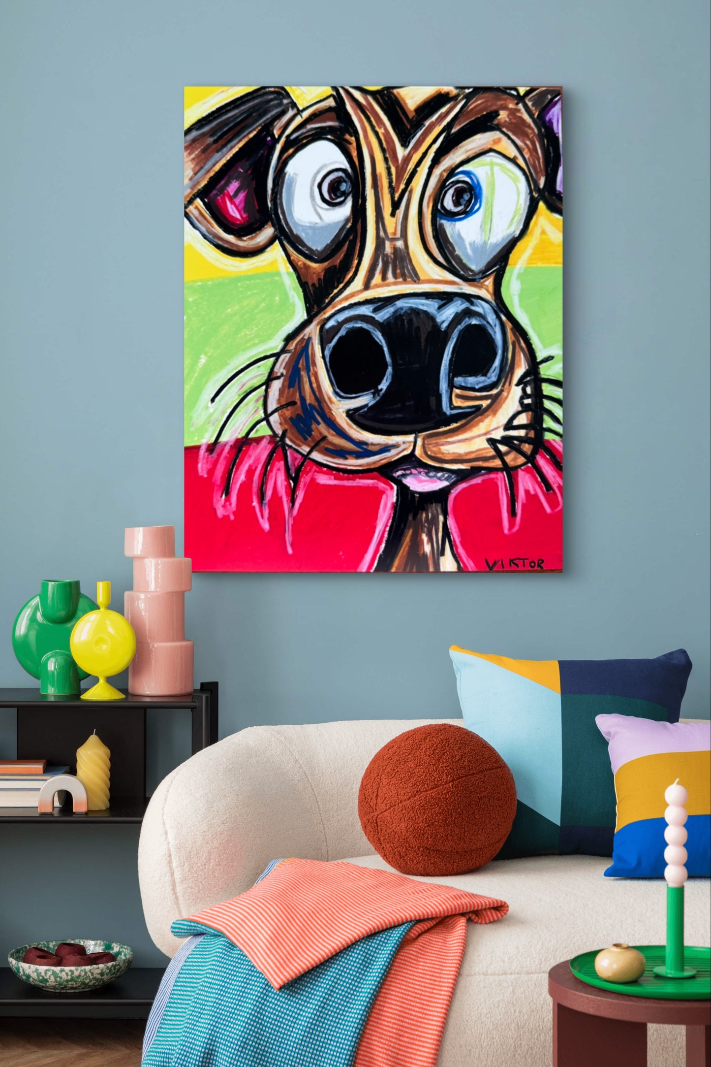 Dog (with Flag) - Art Prints