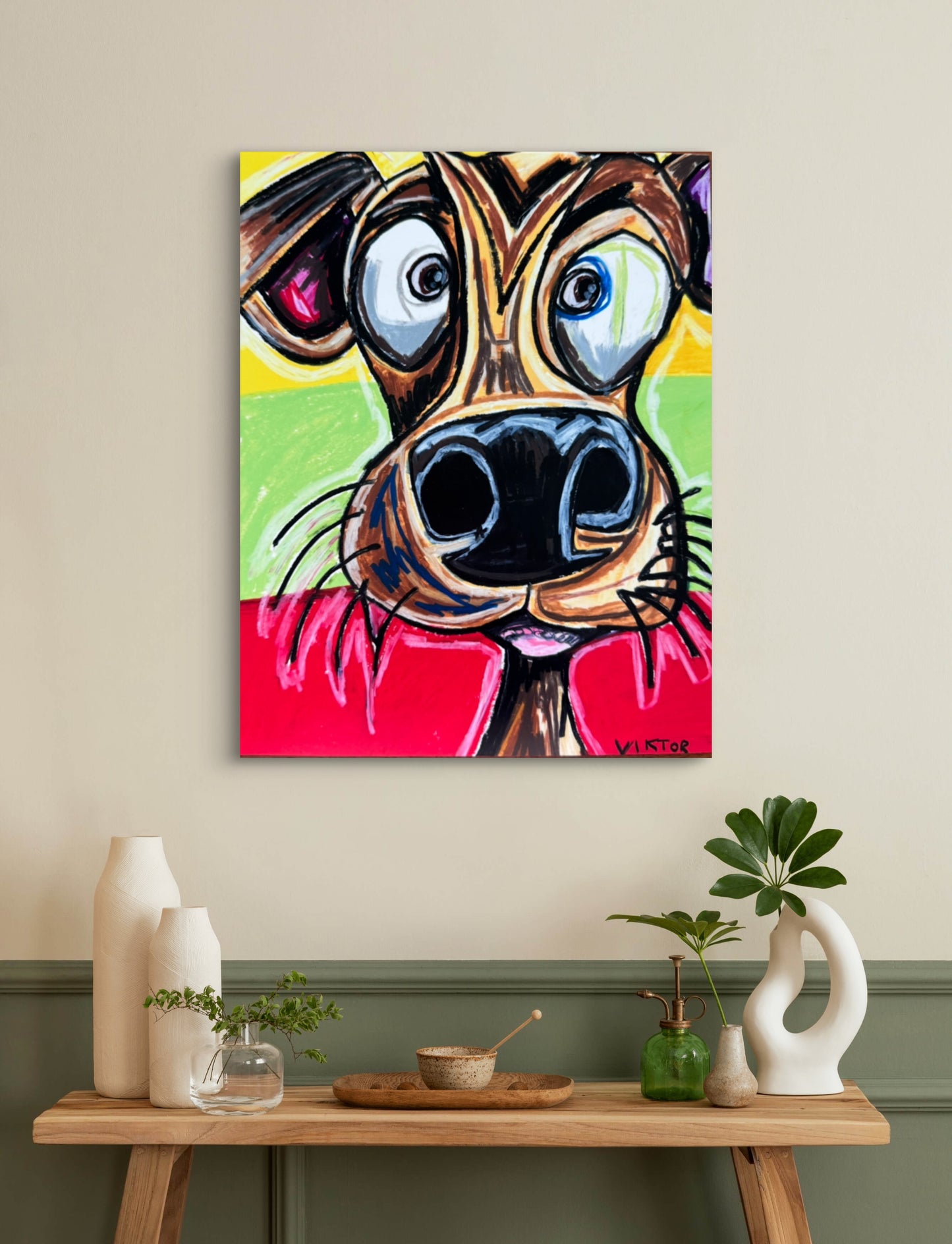 Dog (with Flag) - Art Prints