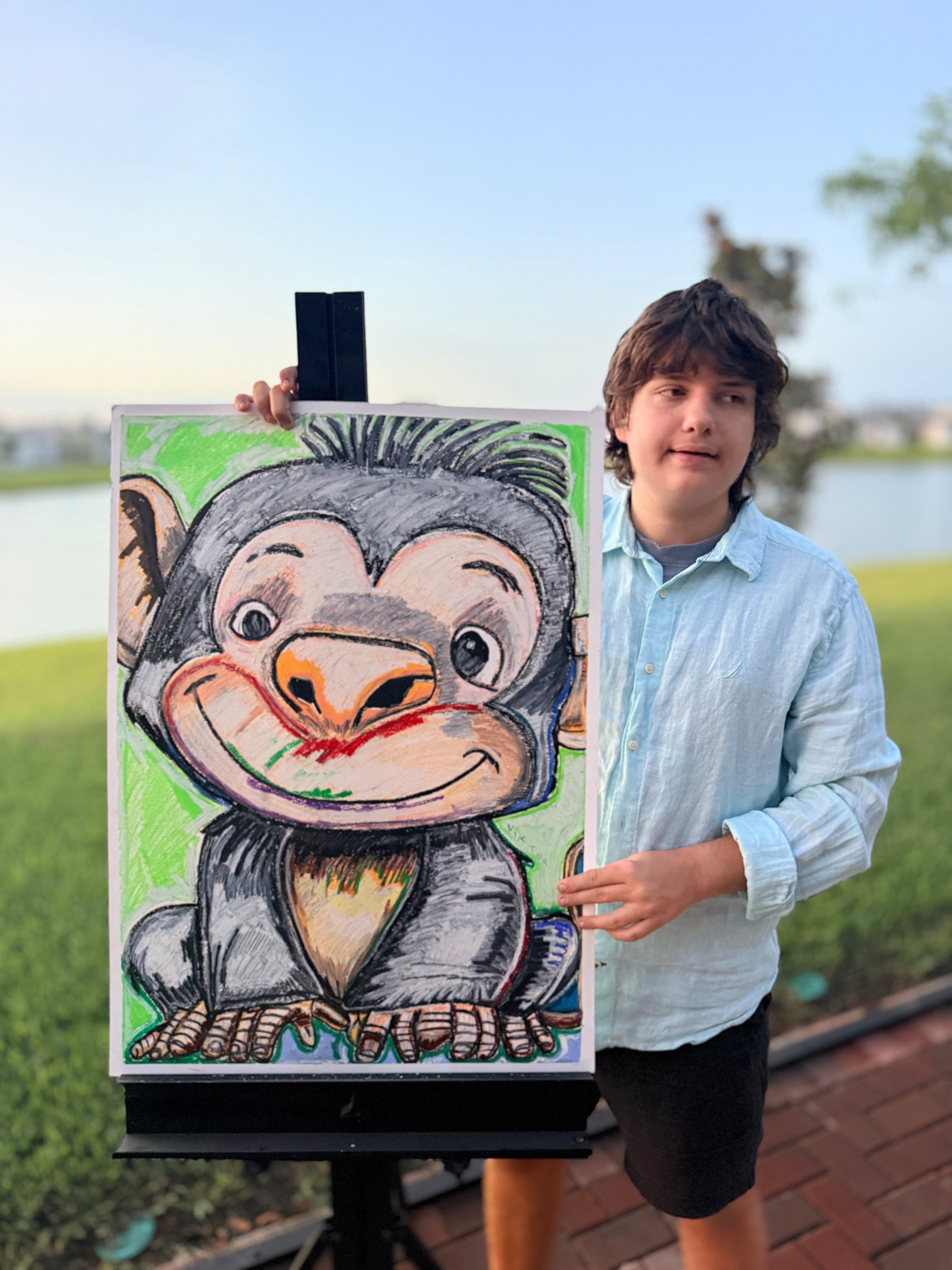 Little Troublemaker - ORIGINAL OIL PASTEL ARTWORK - 22x30"