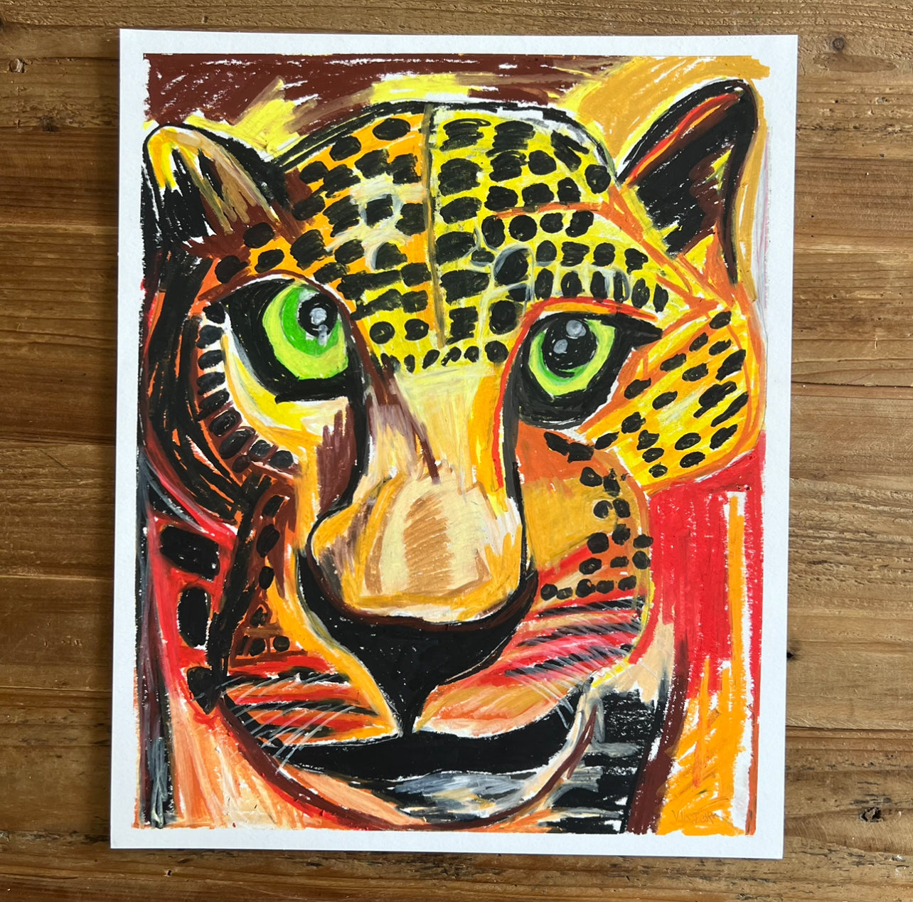 The Yellow Leopard - ORIGINAL  14x17”