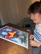 Winged Wackiness - ORIGINAL OIL PASTEL ARTWORK - 19x24" (video attached) - Vichy's Art