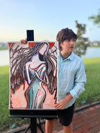 Angel's Whisper - ORIGINAL oil pastels artwork 22x30” (video attached)