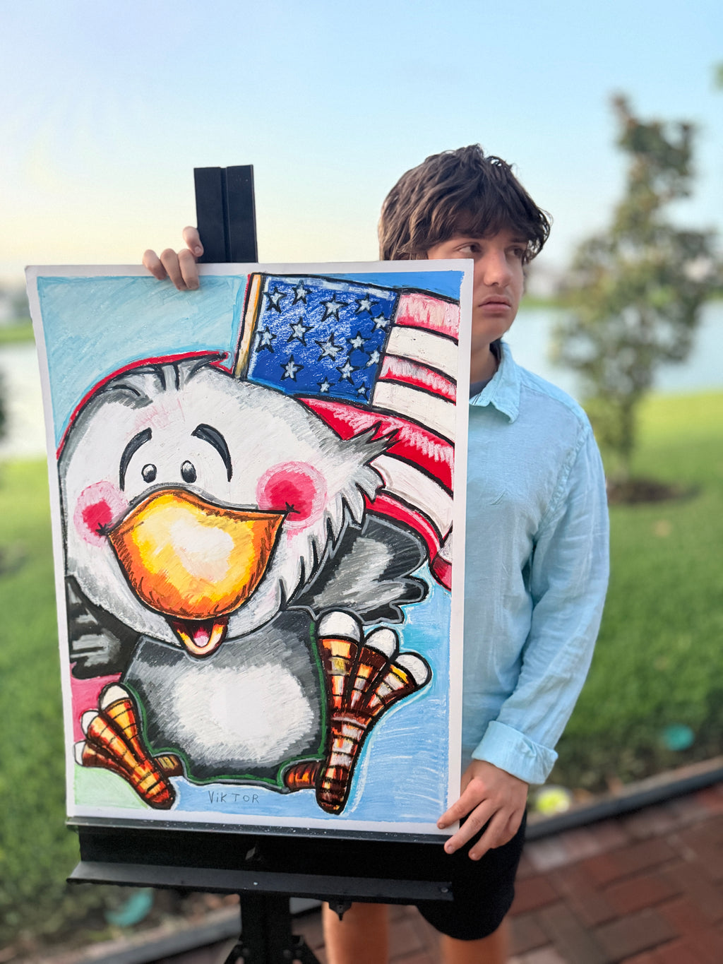 Little Patriot - ORIGINAL OIL PASTEL ARTWORK - 22x30"