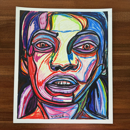 Woman - ORIGINAL OIL PASTEL ARTWORK - 16x19”