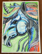 Mythic Majesty - ORIGINAL oil pastels artwork 22x30”