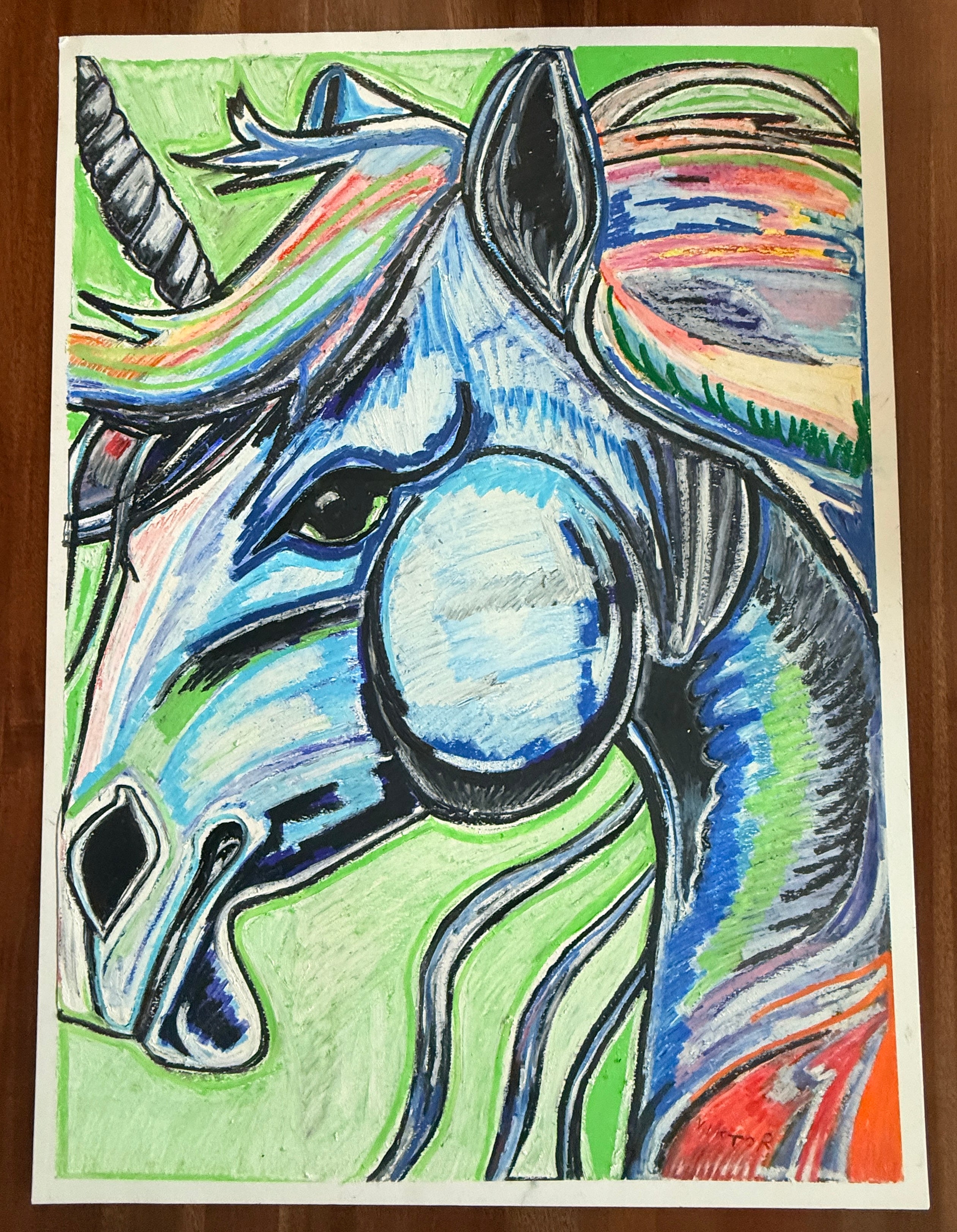 Mythic Majesty - ORIGINAL oil pastels artwork 22x30”