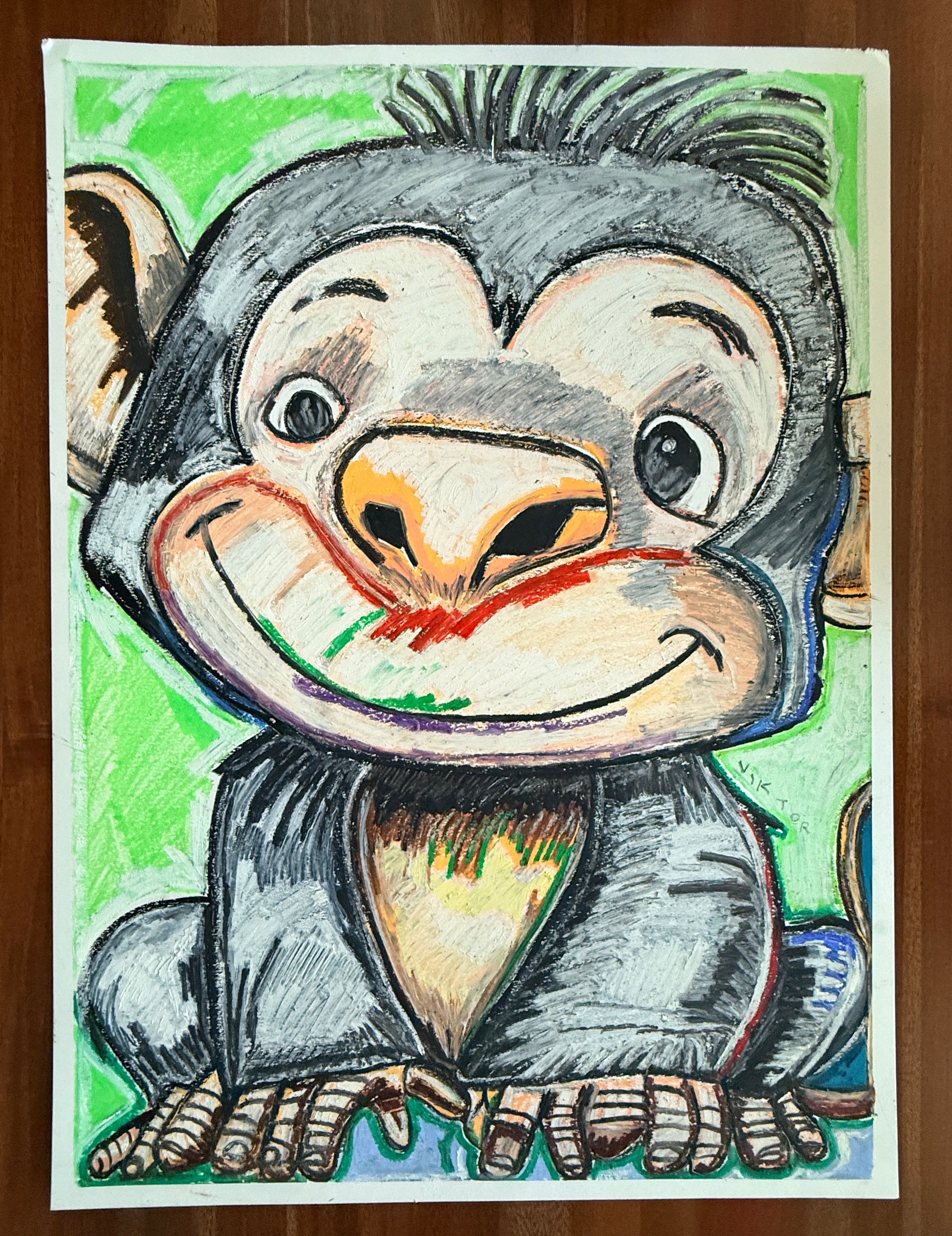 Little Troublemaker - ORIGINAL OIL PASTEL ARTWORK - 22x30"