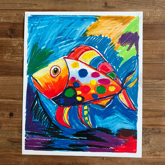 The Colorful Fish - ORIGINAL  14x17”