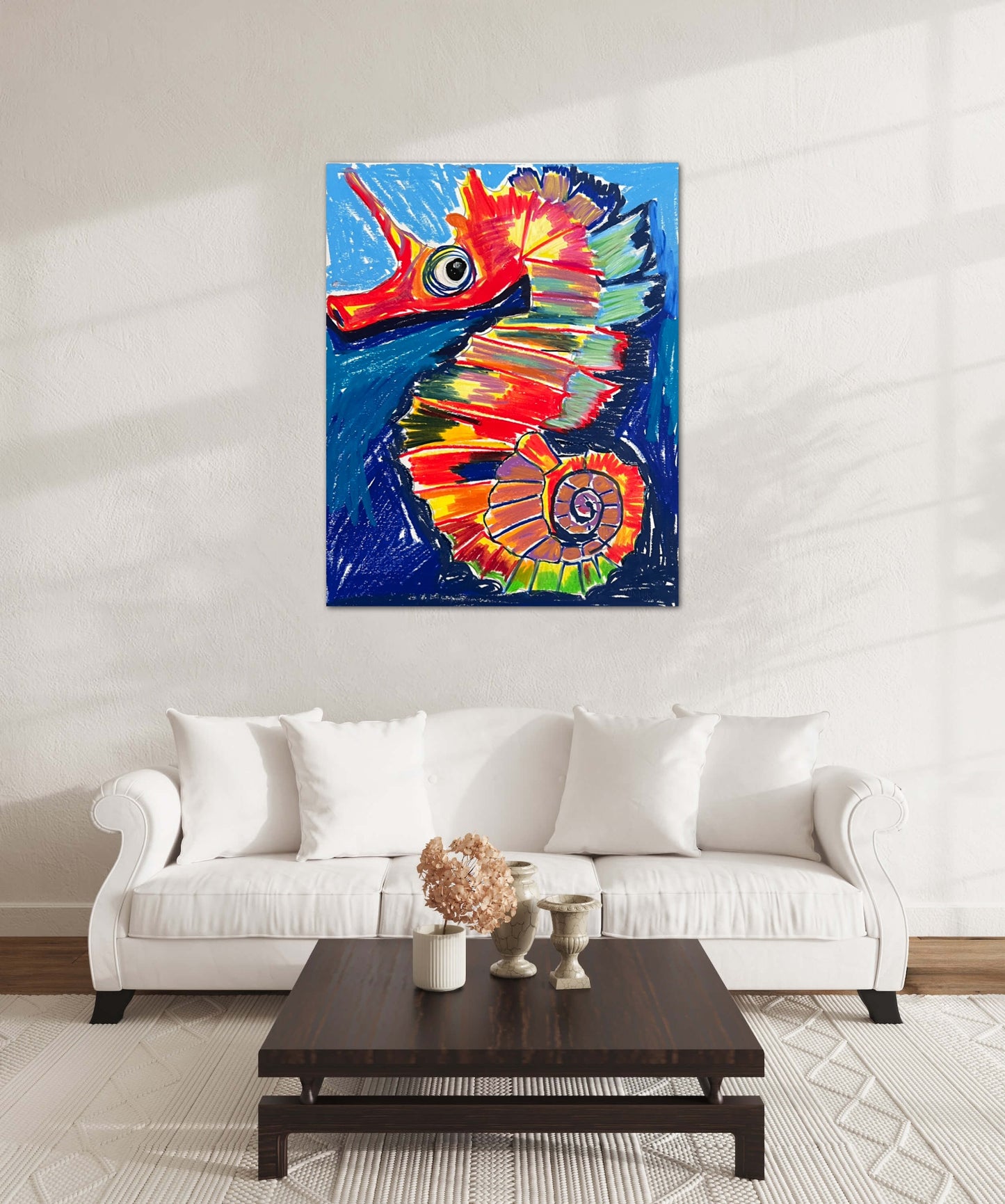 The Colorful Seahorse - Print, Poster, Stretched Canvas Print