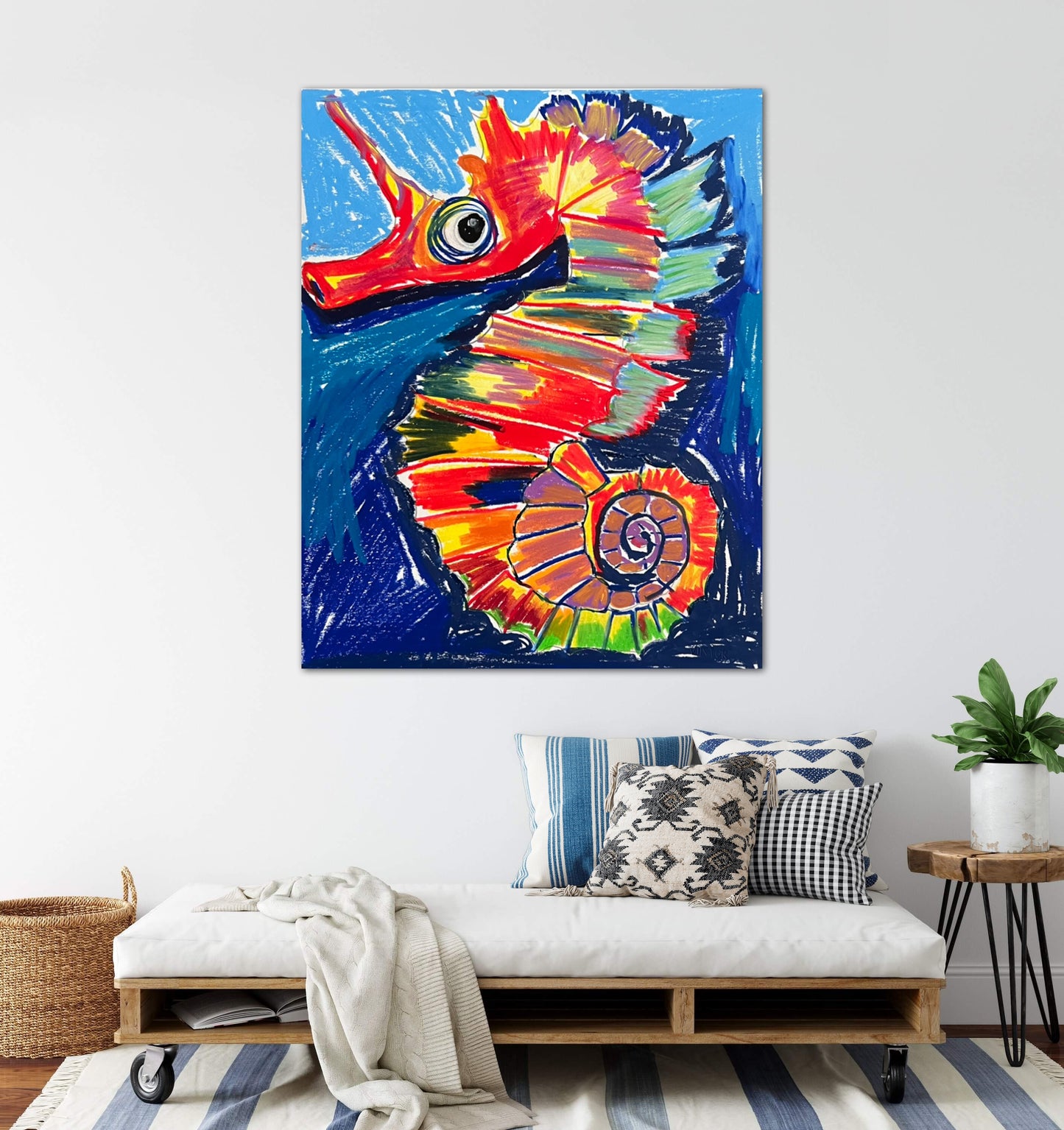 The Colorful Seahorse - Print, Poster, Stretched Canvas Print