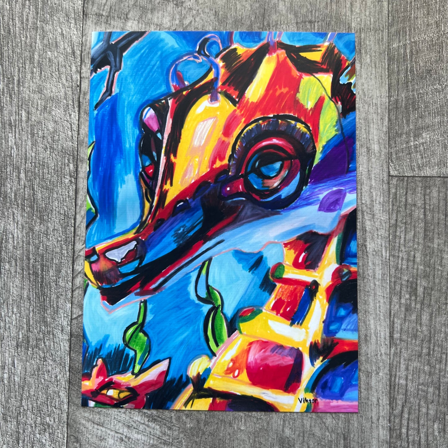 Colorful Seahorses - set of 4 paper prints/canvas prints