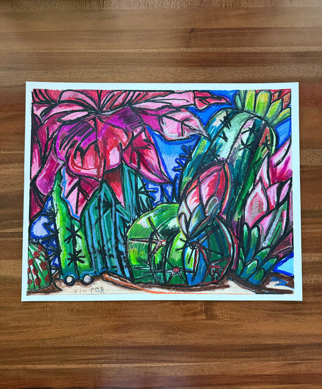 Coralita - ORIGINAL OIL PASTEL ARTWORK - 19x24"(video attached)