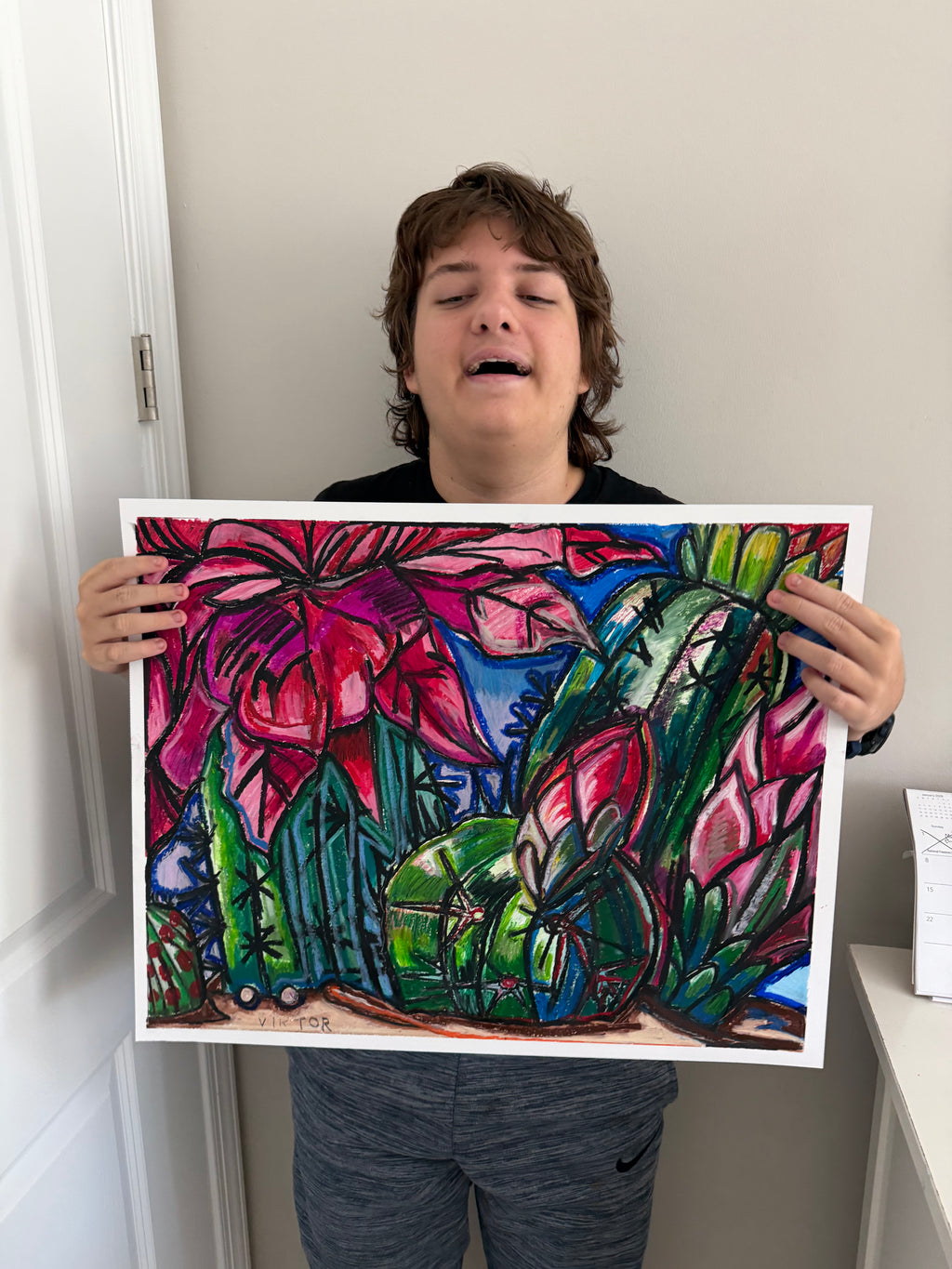 Coralita - ORIGINAL OIL PASTEL ARTWORK - 19x24"(video attached)