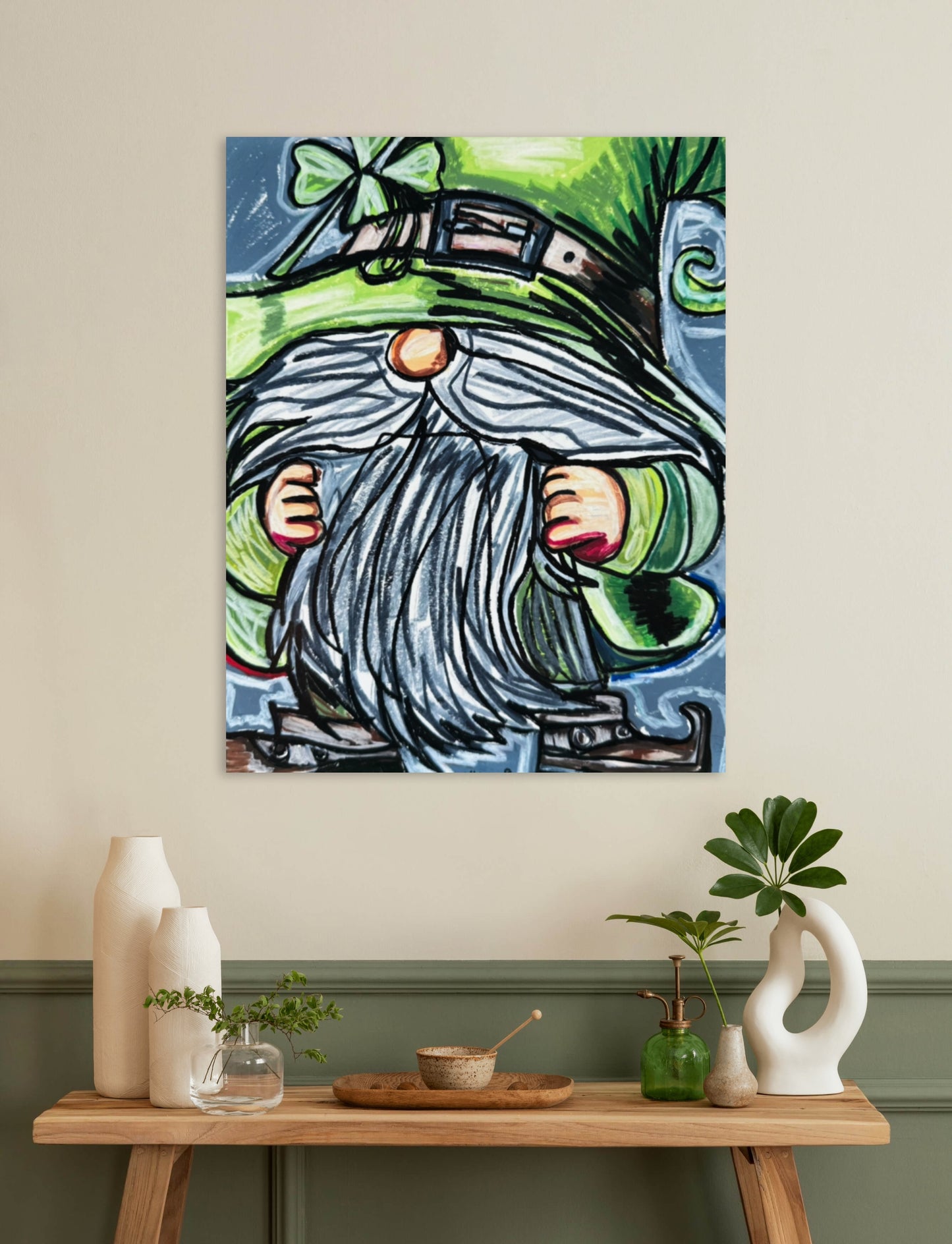 St Patrick's Gnome  - Art Prints