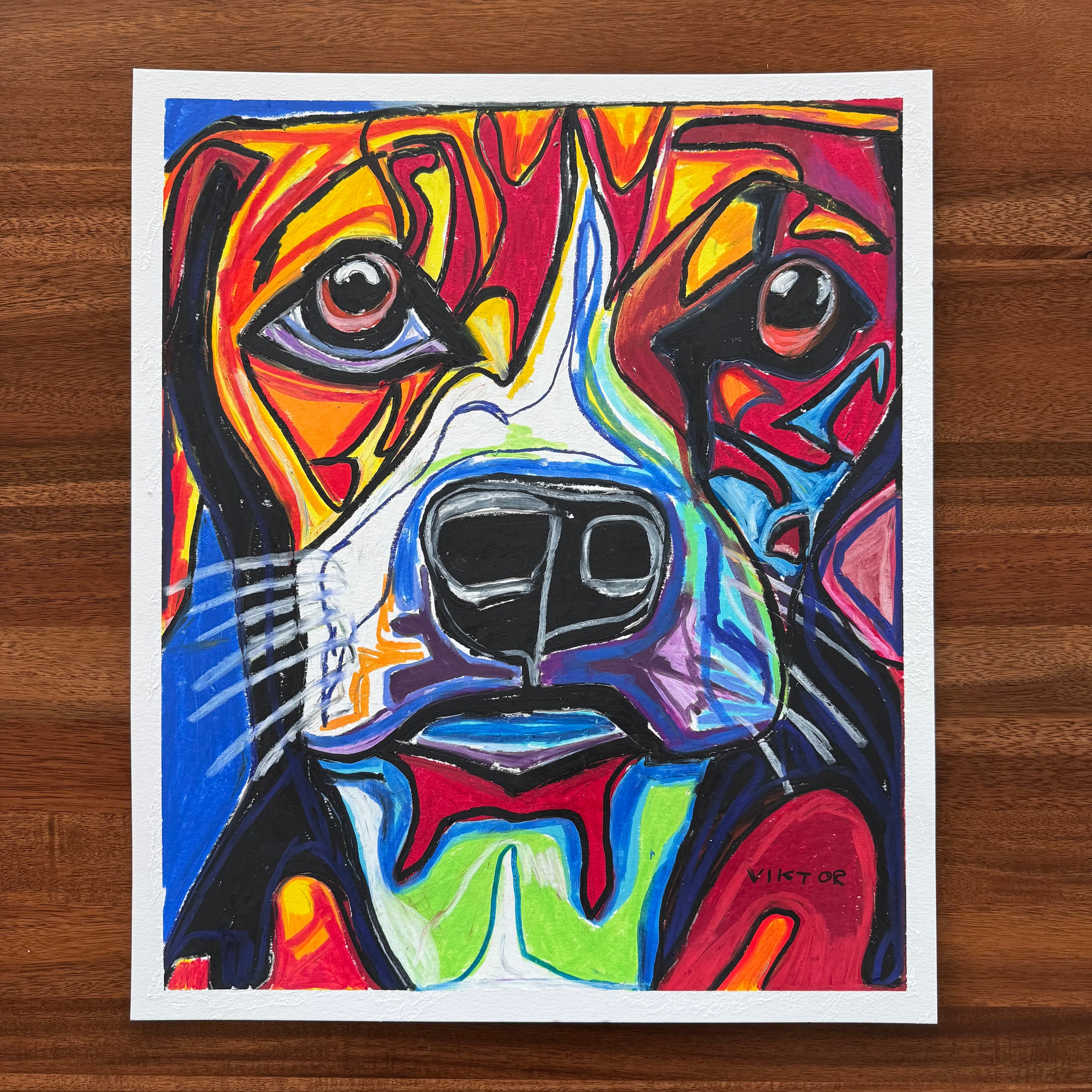 The Colorful Beagle - ORIGINAL  16x19"