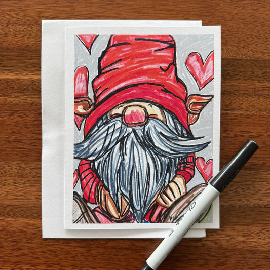 Valentine's Gnome - Greeting cards