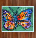 Butterfly's Blue - ORIGINAL OIL PASTEL ARTWORK - 19x24" (video attached) - Vichy's Art