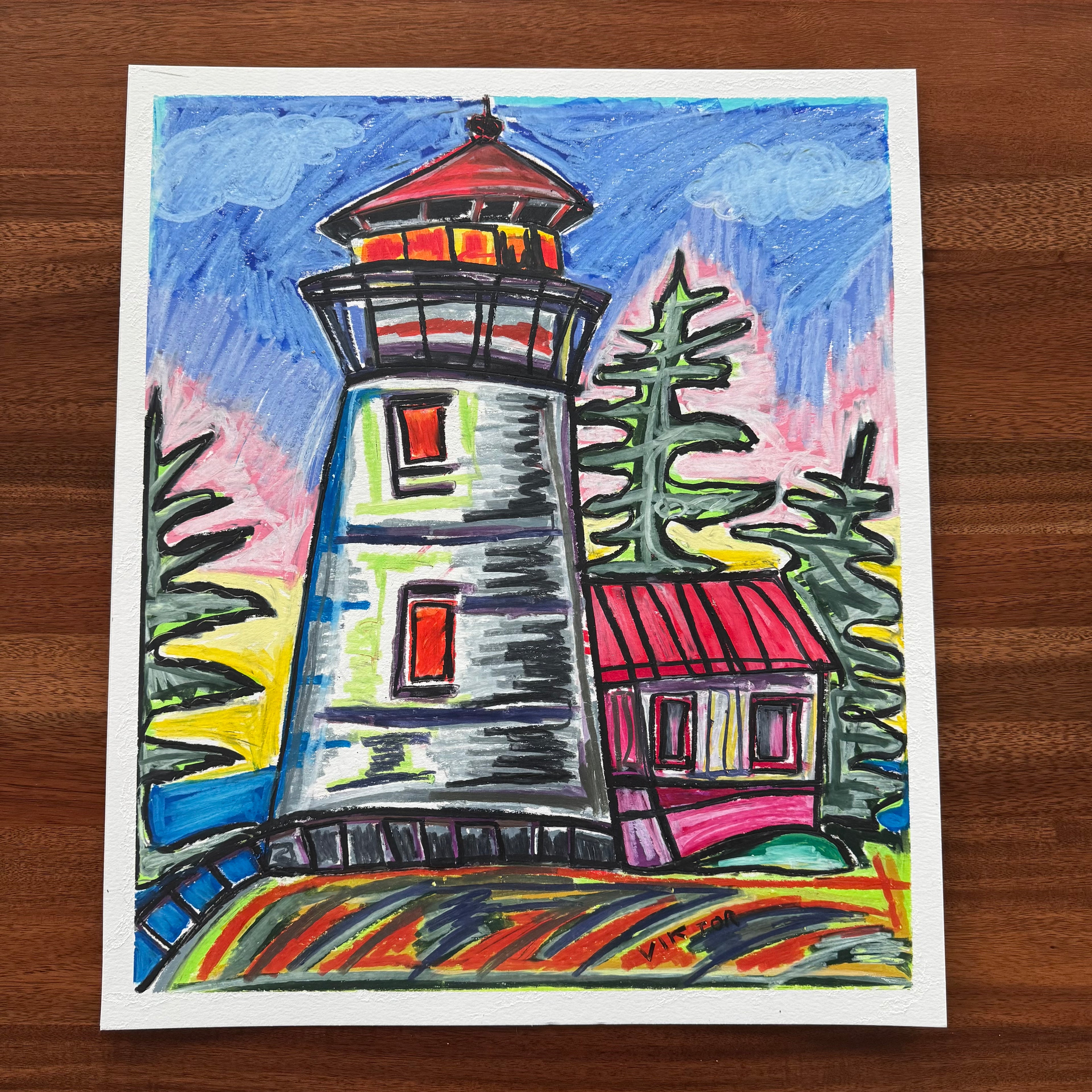 Coastal Lighthouse - ORIGINAL 16x19"