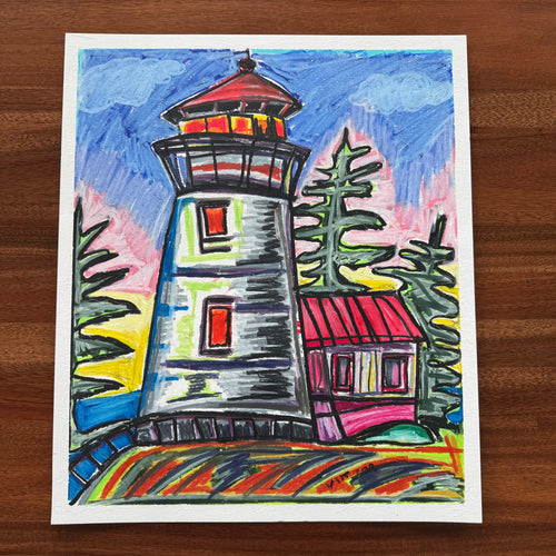 Coastal Lighthouse - ORIGINAL 16x19" - Vichy's Art