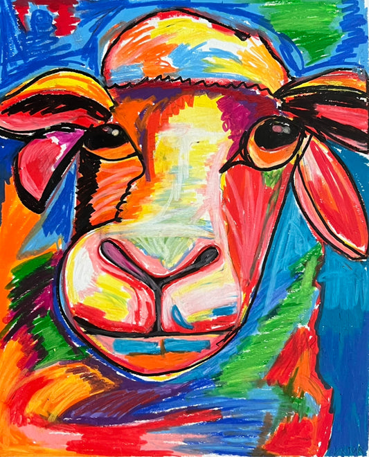 Baa Baa The Colorful Sheep - fine paper prints and canvas prints in more size
