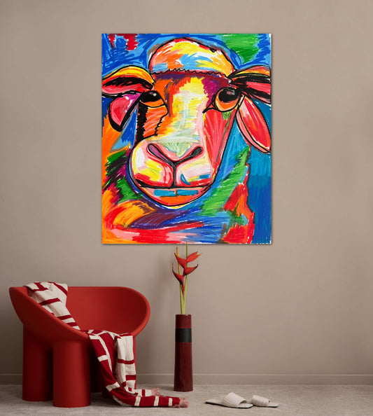 Baa Baa The Colorful Sheep - fine paper prints and canvas prints in more size