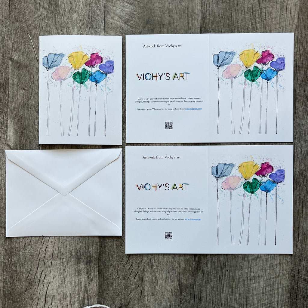 7 Flowers - Greeting card - Vichy's Art
