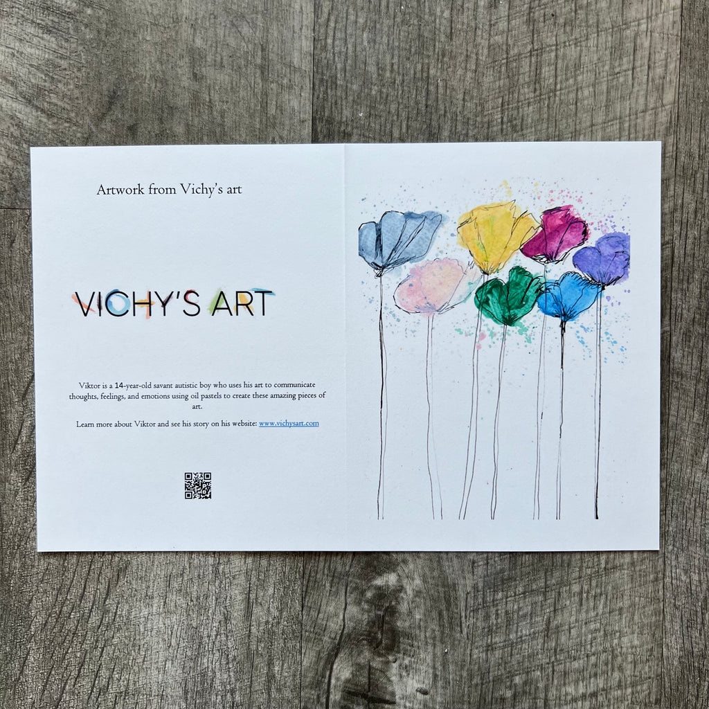 7 Flowers - Greeting card - Vichy's Art