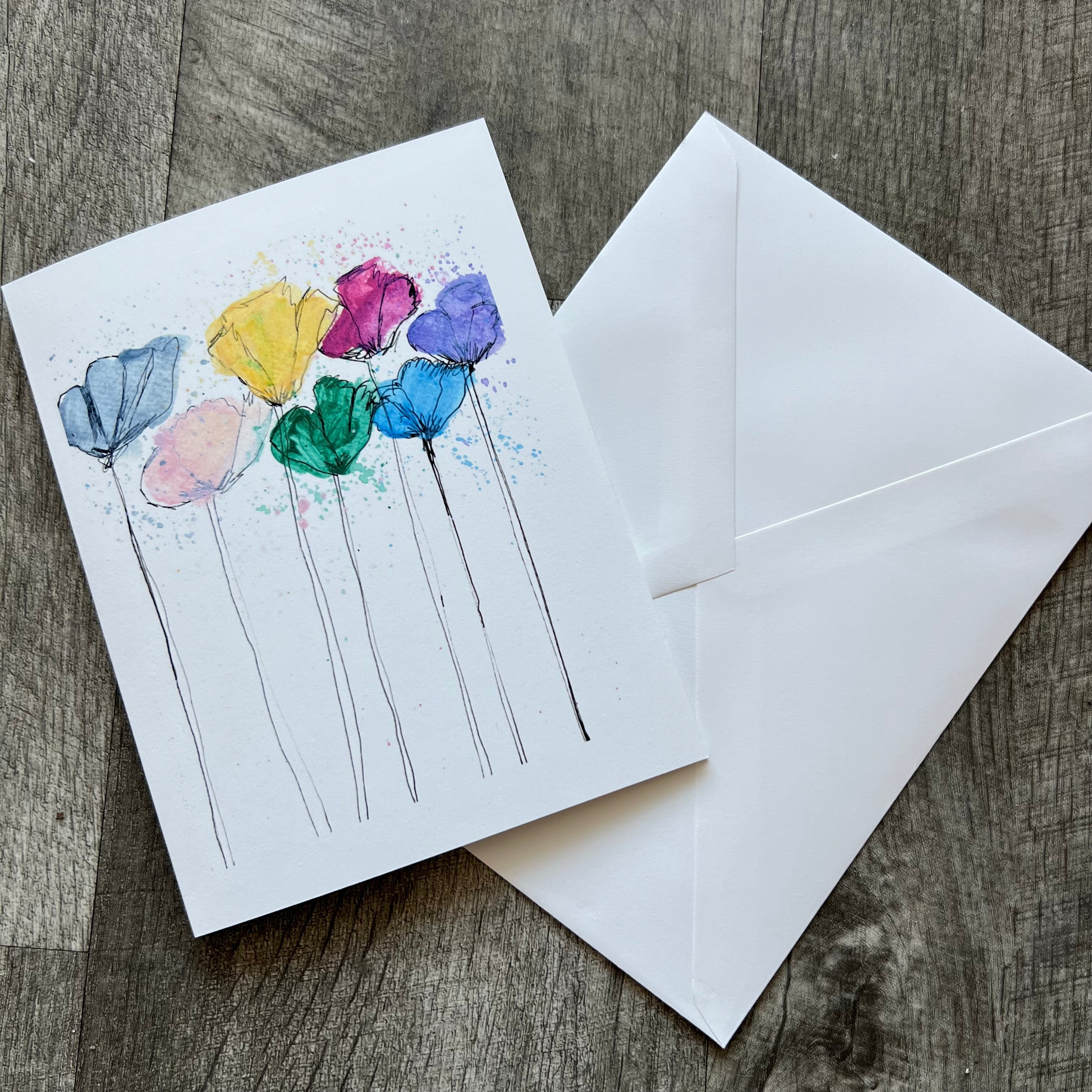 7 Flowers - Greeting card