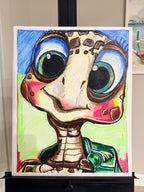 Little Turtle, Big Personality - Original oil pastels artwork 19x24” (video attached)
