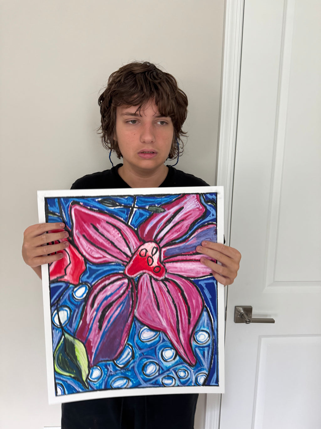 Pink Flower - ORIGINAL 16x19" - Vichy's Art