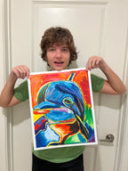 Flip - ORIGINAL OIL PASTEL - 14x17”