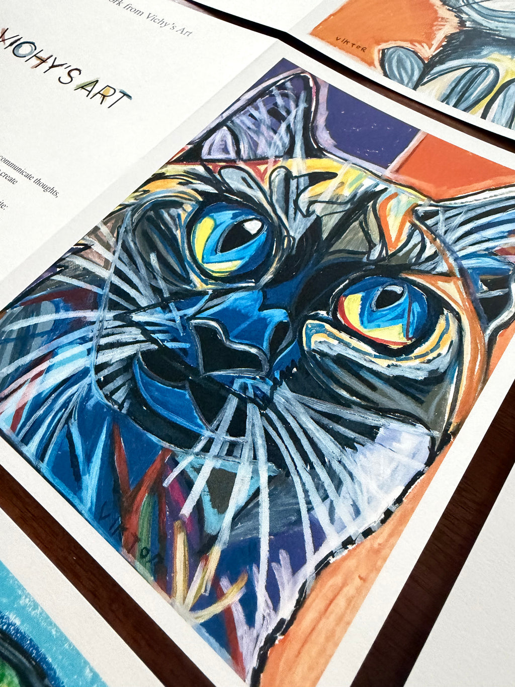 Purrfect Greetings - Greeting cards (set of 6) - Vichy's Art