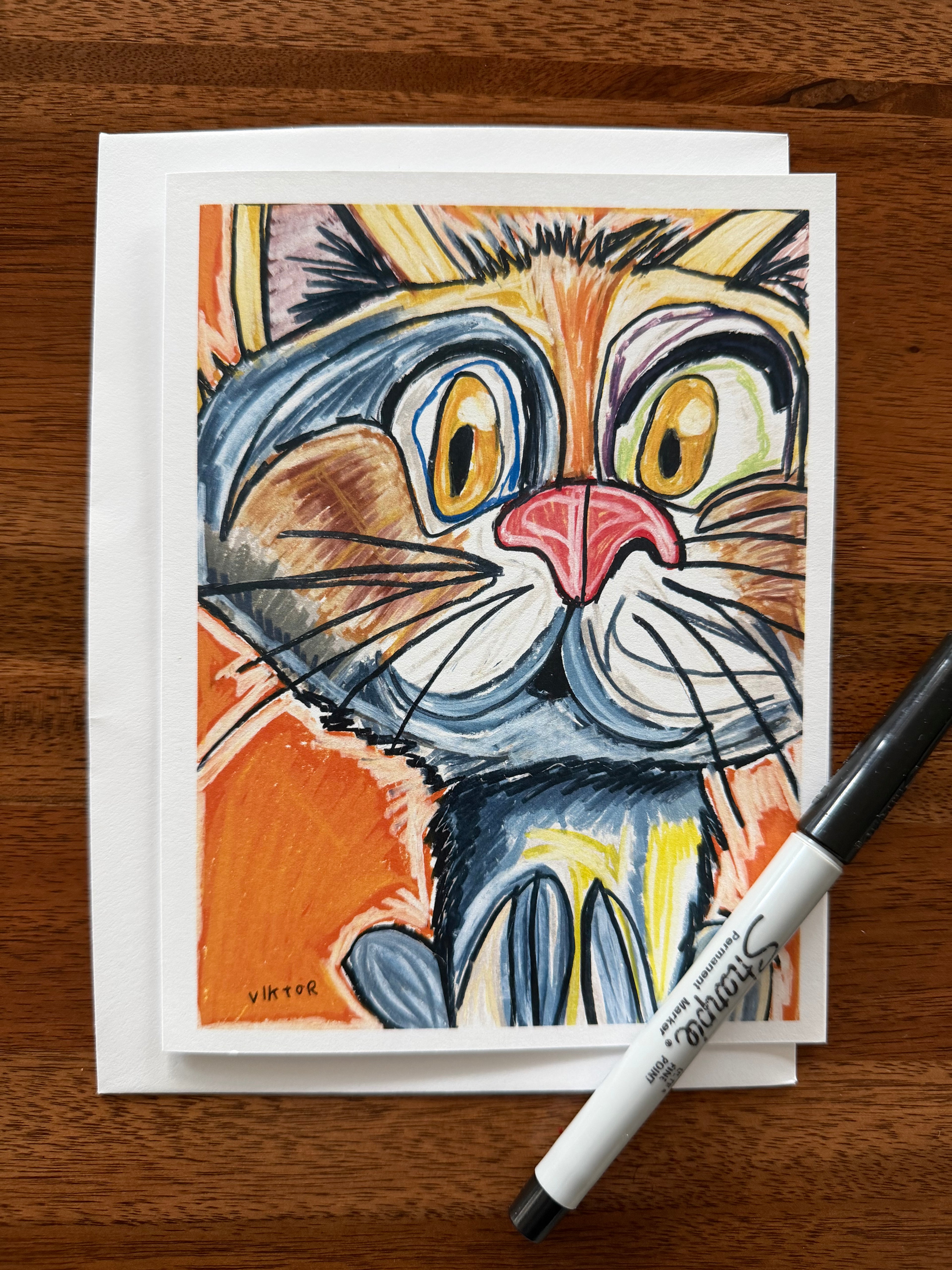 Purrfect Greetings - Greeting cards (set of 6) - Vichy's Art