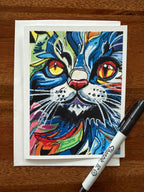 Purrfect Greetings - Greeting cards (set of 6) - Vichy's Art
