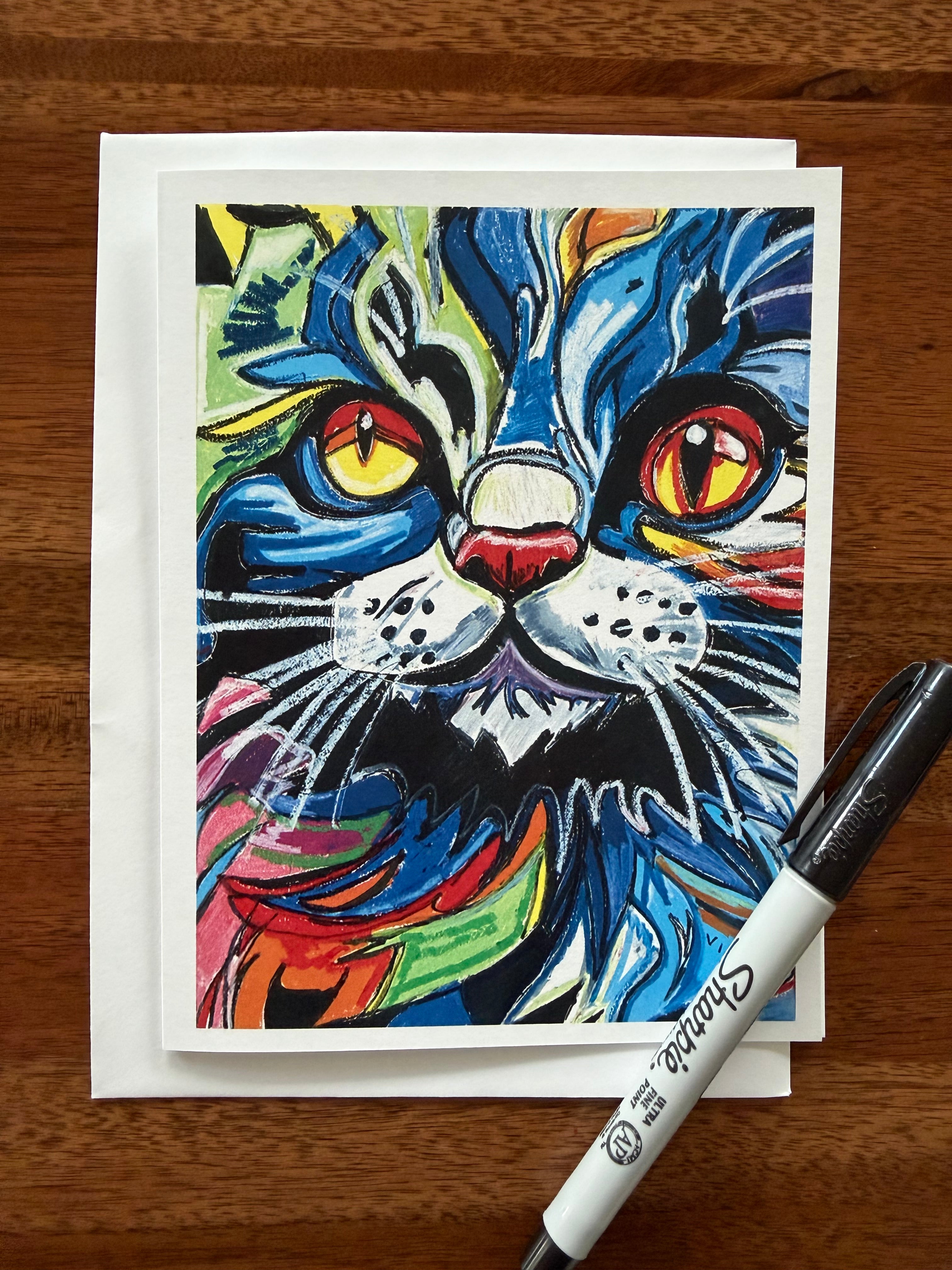 Purrfect Greetings - Greeting cards (set of 6) - Vichy's Art