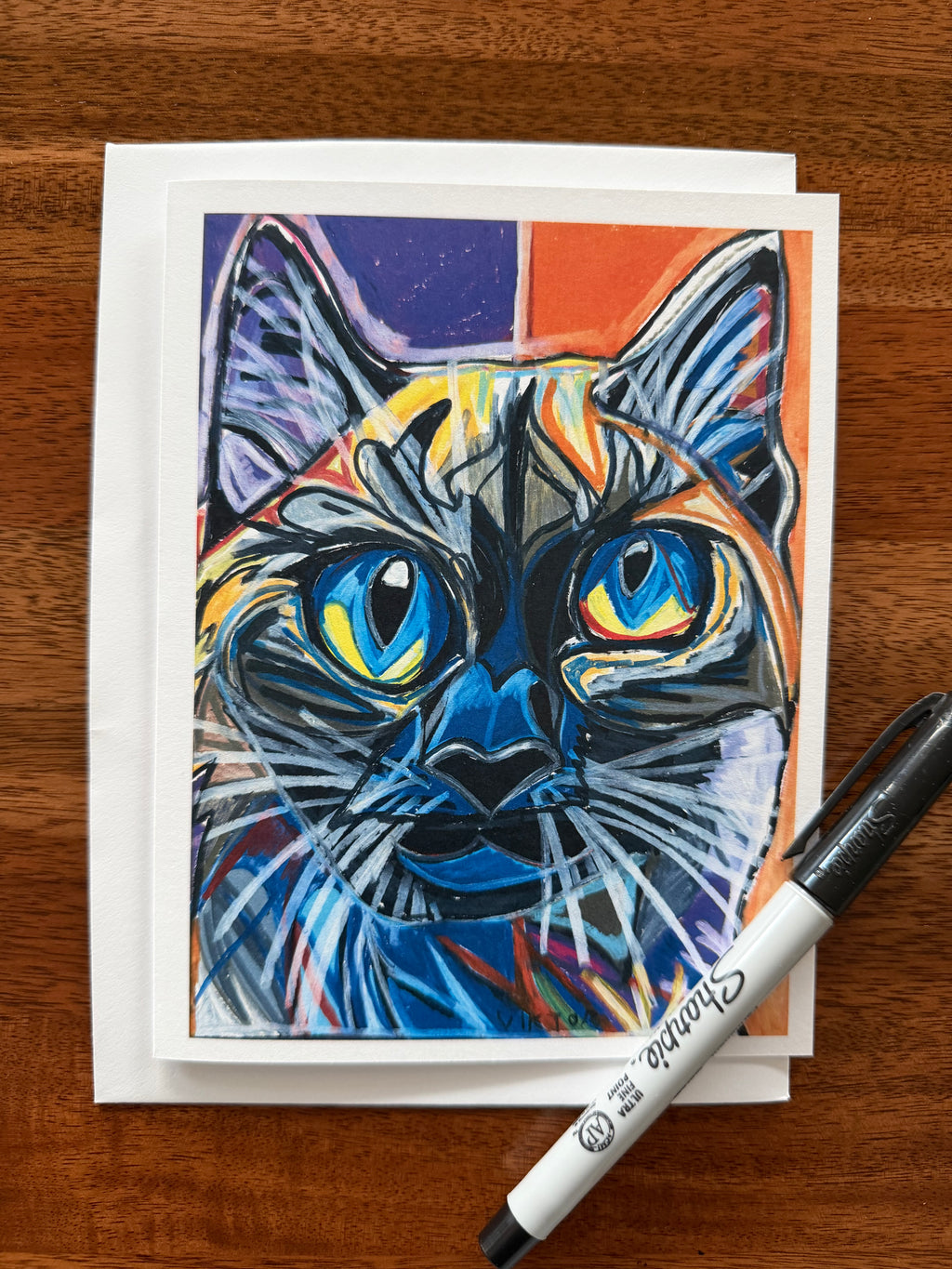 Purrfect Greetings - Greeting cards (set of 6) - Vichy's Art