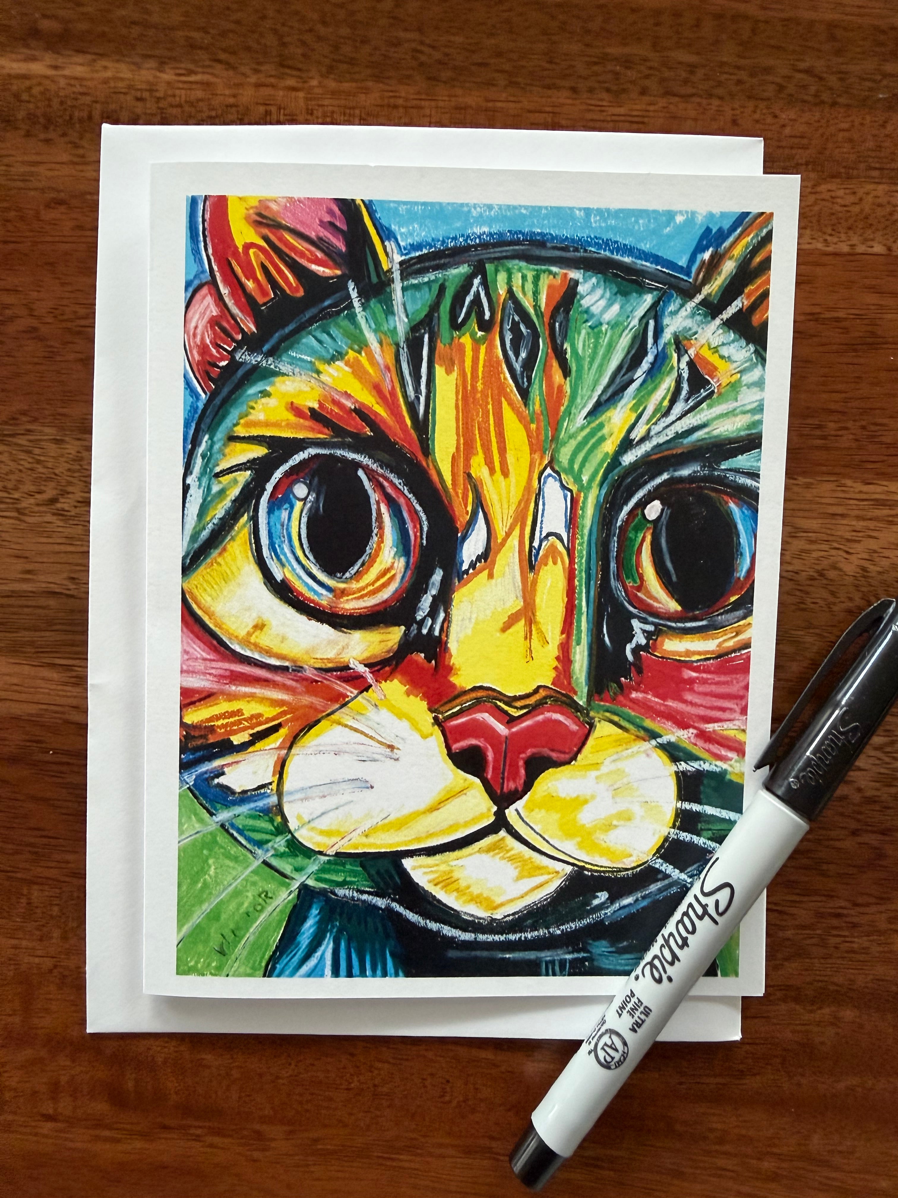 Purrfect Greetings - Greeting cards (set of 6) - Vichy's Art