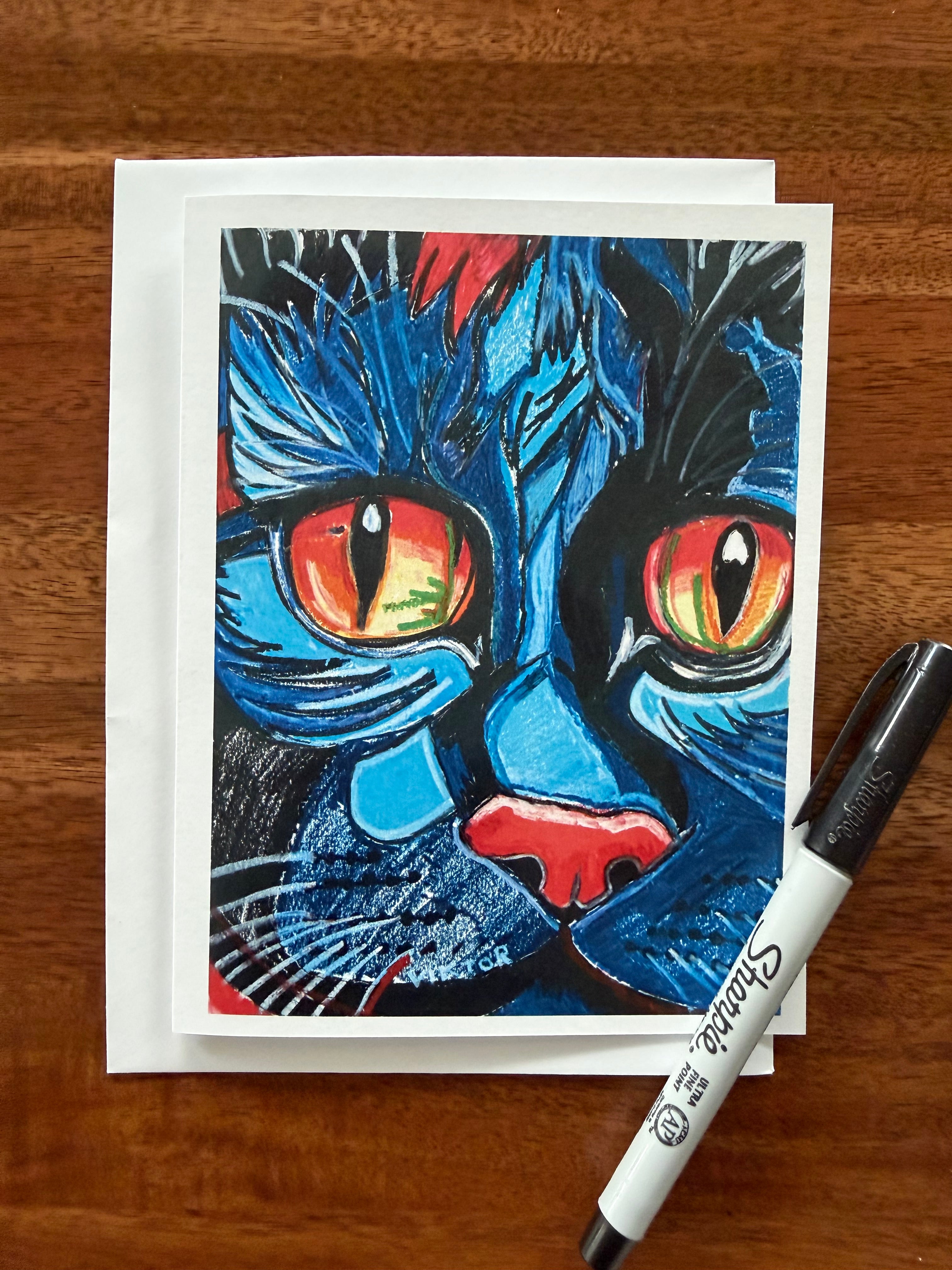 Purrfect Greetings - Greeting cards (set of 6) - Vichy's Art